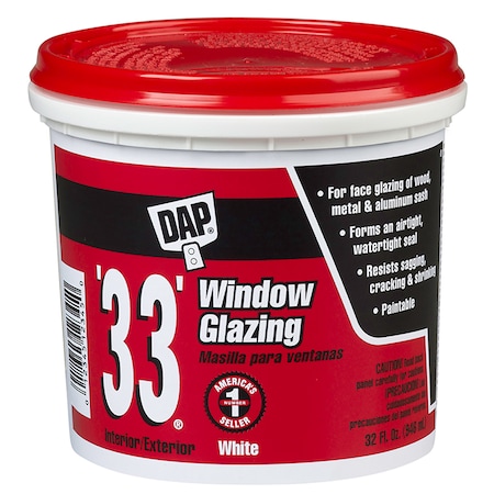 Dap 1 Qt White #33 Glazing Compound 12122